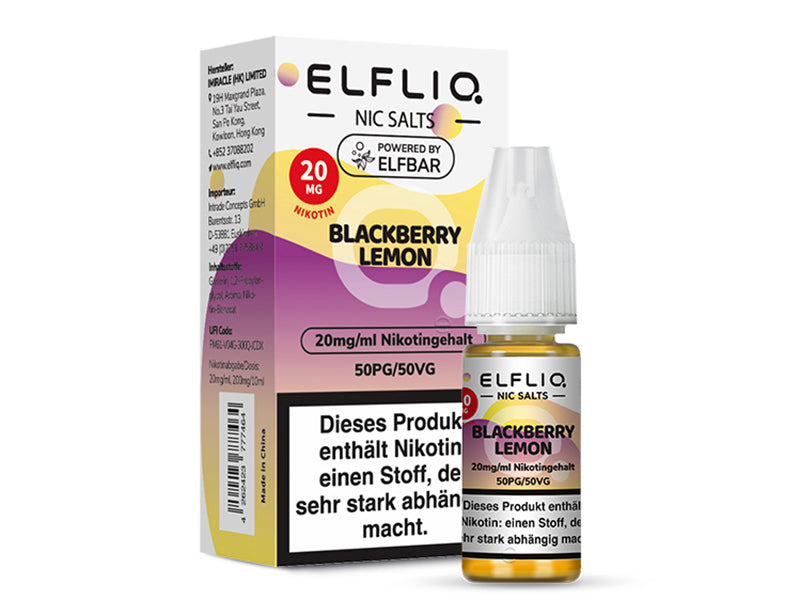 Elfbar Elfliq - Blackberry Lemon (Brombeere, Zitrone) - Liquid - 20 mg/ml - 10 ml