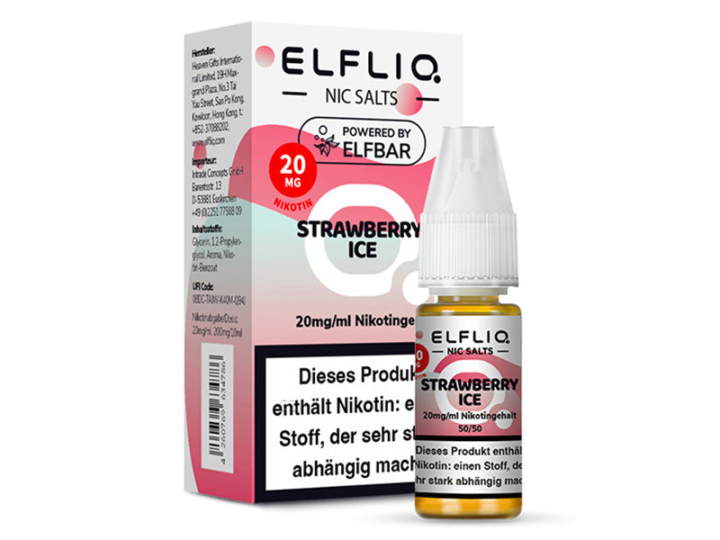 Elfbar Elfliq - Strawberry Ice (Erdbeer, Eis) - Liquid - 20 mg/ml - 10 ml