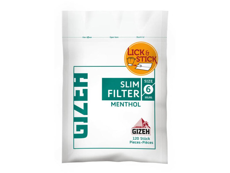 Gizeh Slim Filter Menthol, 6mm, 120 Filter
