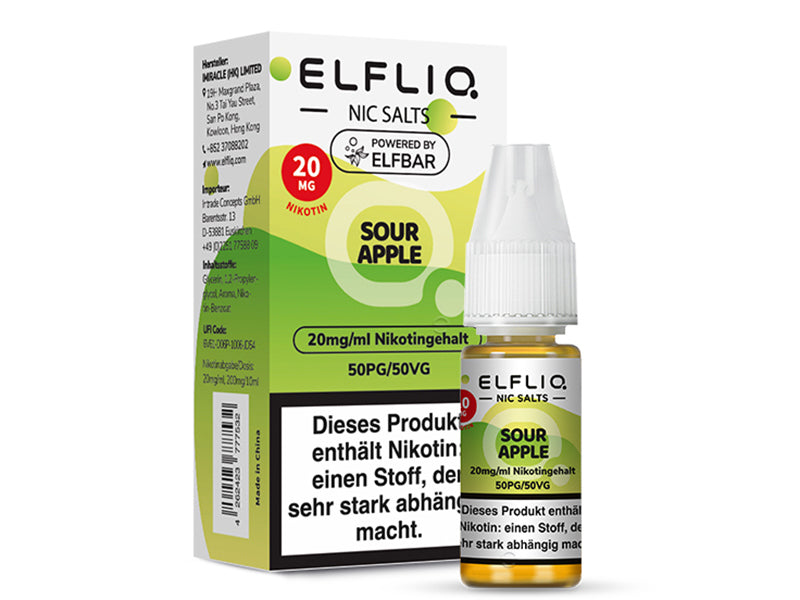 Elfbar Elfliq - Sour Apple (Saurer Apfel) - Liquid - 20 mg/ml - 10 ml