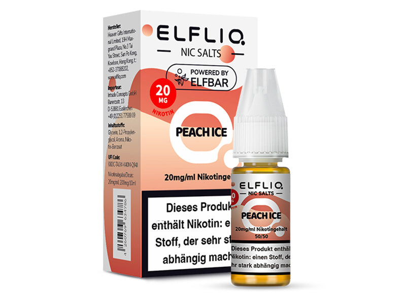 Elfbar Elfliq - Peach Ice (Pfirsich, Eis) - Liquid - 20 mg/ml - 10 ml