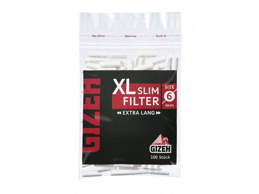Gizeh Black XL Slim Filter Extra Lang (6mm), 100 Filter