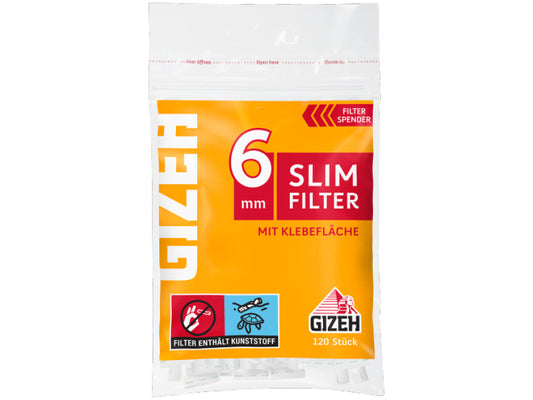 Gizeh Slim Filter mit Gummierung, 120 Filter