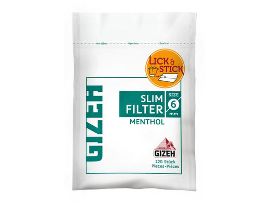 Gizeh Slim Filter Menthol, 6mm, 120 Filter